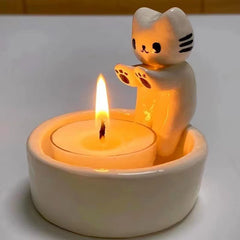Huitich A - Express Cute Kitten Candle Holder Aromatherapy - Mumzar
