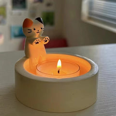 Huitich A - Express Cute Kitten Candle Holder Aromatherapy - Mumzar