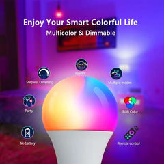 Huitich A - Express E27 RGB LED Light Bulb with Remote - Mumzar