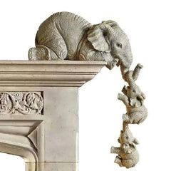 Huitich A - Express Elephant Family Figurines Set 3 Pcs Resin Decor - Mumzar