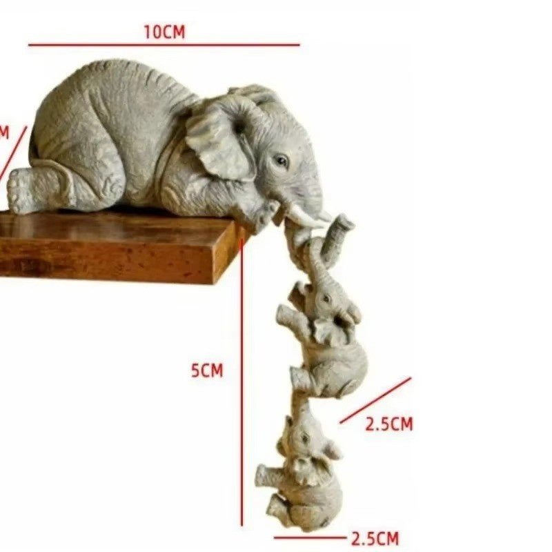 Huitich A - Express Elephant Family Figurines Set 3 Pcs Resin Decor - Mumzar