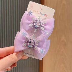 Huitich A - Express Elsa Hair Clips for Toddlers 2Pcs Bow Set - Mumzar