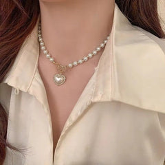 Huitich A - Express Fashion Pearl Choker with Heart Charm - Mumzar