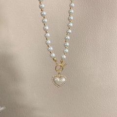 Huitich A - Express Fashion Pearl Choker with Heart Charm - Mumzar