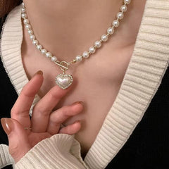 Huitich A - Express Fashion Pearl Choker with Heart Charm - Mumzar