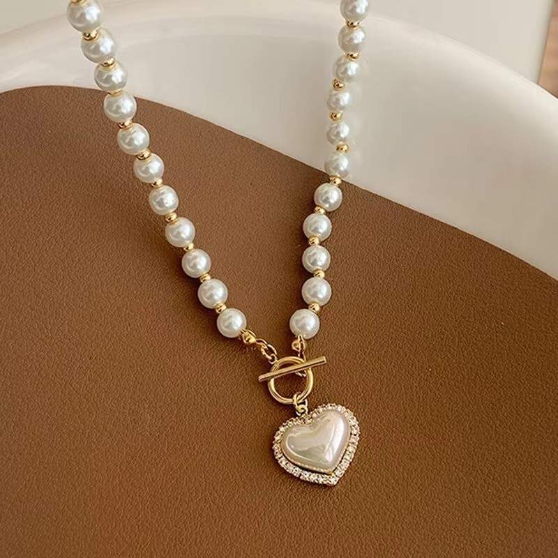 Huitich A - Express Fashion Pearl Choker with Heart Charm - Mumzar