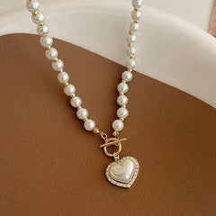 Huitich A - Express Fashion Pearl Choker with Heart Charm - Mumzar