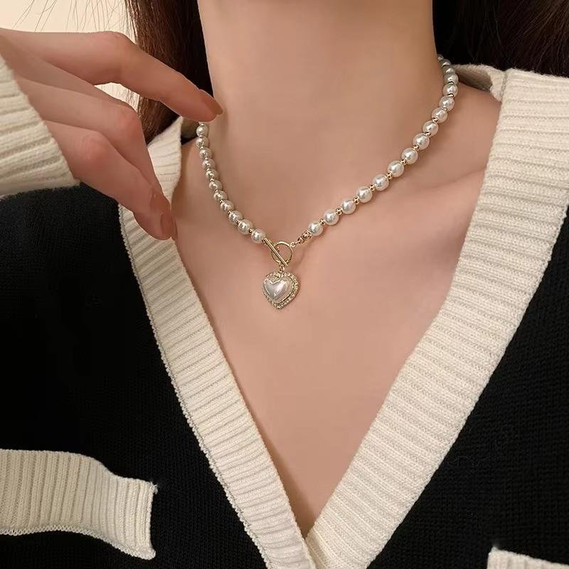 Huitich A - Express Fashion Pearl Choker with Heart Charm - Mumzar