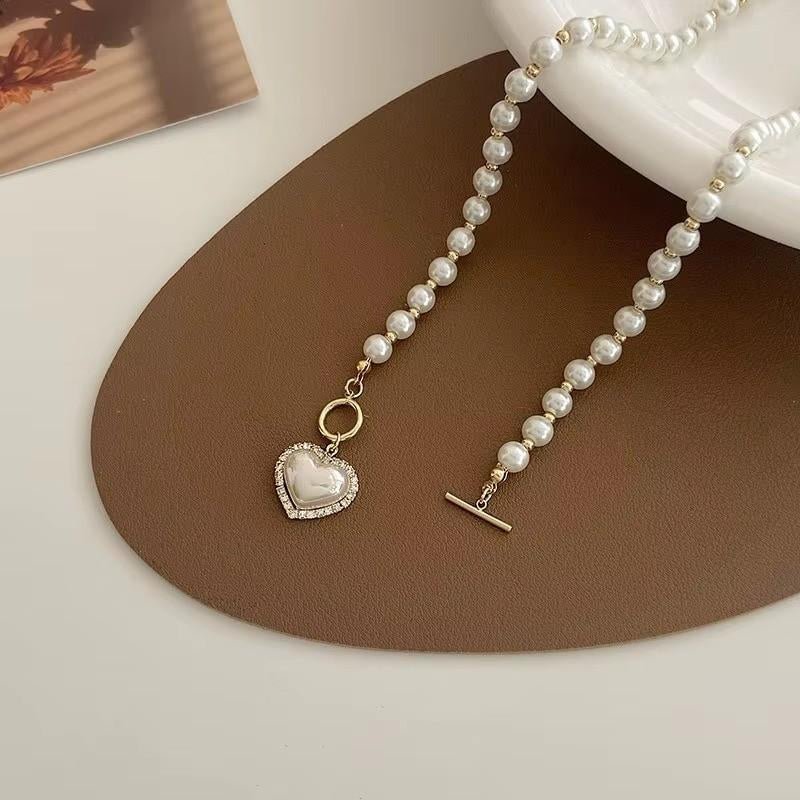 Huitich A - Express Fashion Pearl Choker with Heart Charm - Mumzar