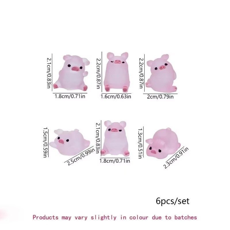Huitich A - Express Glow in the Dark Piggy Ornaments Set of 6 - Mumzar