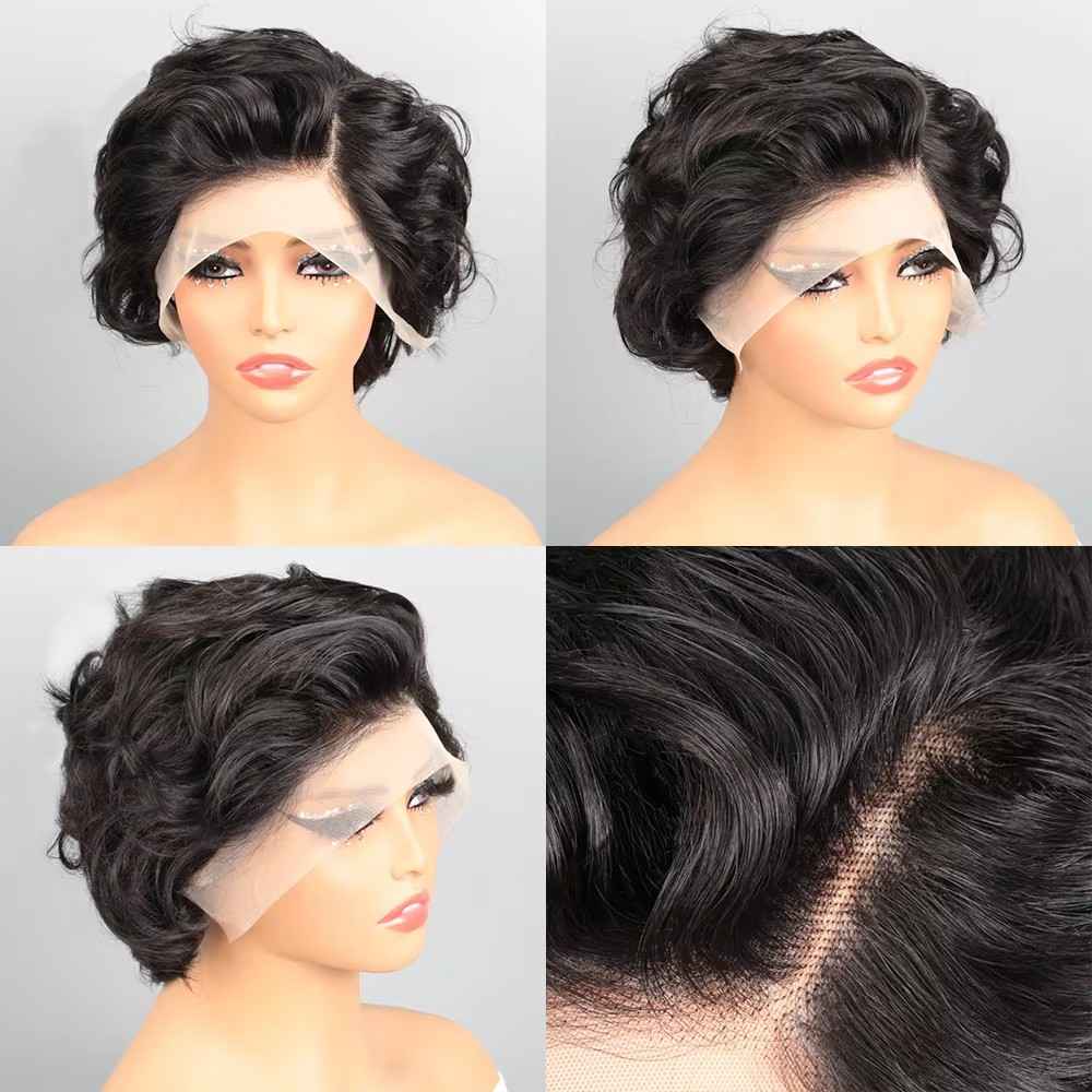 Huitich A - Express Glueless Lace Front Wigs for Women Pixie Cut Human Hair - Mumzar