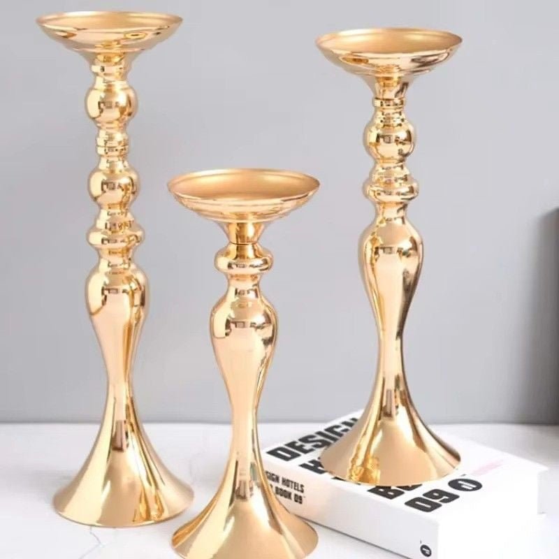 Huitich A - Express Gold Candle Holders for Centerpieces Set - Mumzar