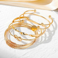 Huitich A - Express Gold Multilayer Bangles Set Elegant Jewelry - Mumzar