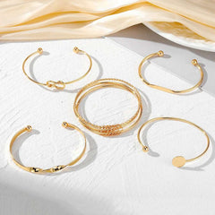 Huitich A - Express Gold Multilayer Bangles Set Elegant Jewelry - Mumzar