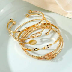 Huitich A - Express Gold Multilayer Bangles Set Elegant Jewelry - Mumzar