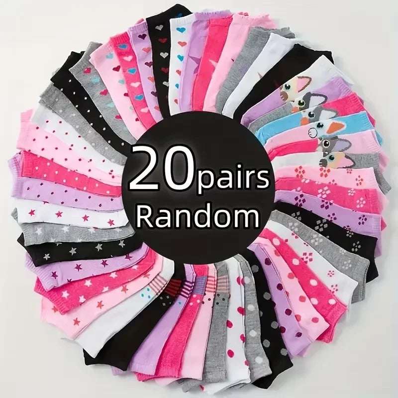 Huitich A - Express Heart Print Ankle Socks for Women - 50 Pairs - Mumzar