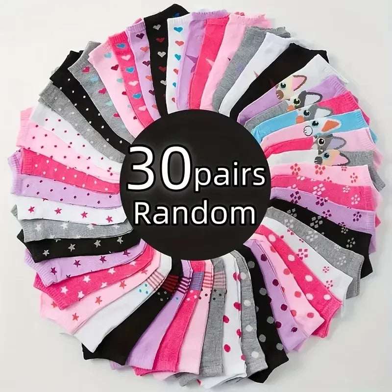 Huitich A - Express Heart Print Ankle Socks for Women - 50 Pairs - Mumzar
