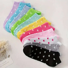 Huitich A - Express Heart Print Ankle Socks for Women - 50 Pairs - Mumzar