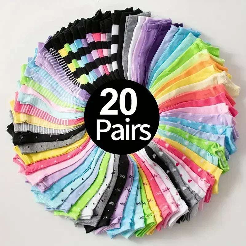 Huitich A - Express Heart Print Ankle Socks for Women - 50 Pairs - Mumzar