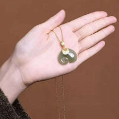 Huitich A - Express Hetian Jade Elephant Necklace 18K Gold - Mumzar