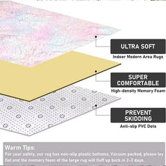 Huitich A - Express Kids Rainbow Carpet Soft Plush Rug - Mumzar
