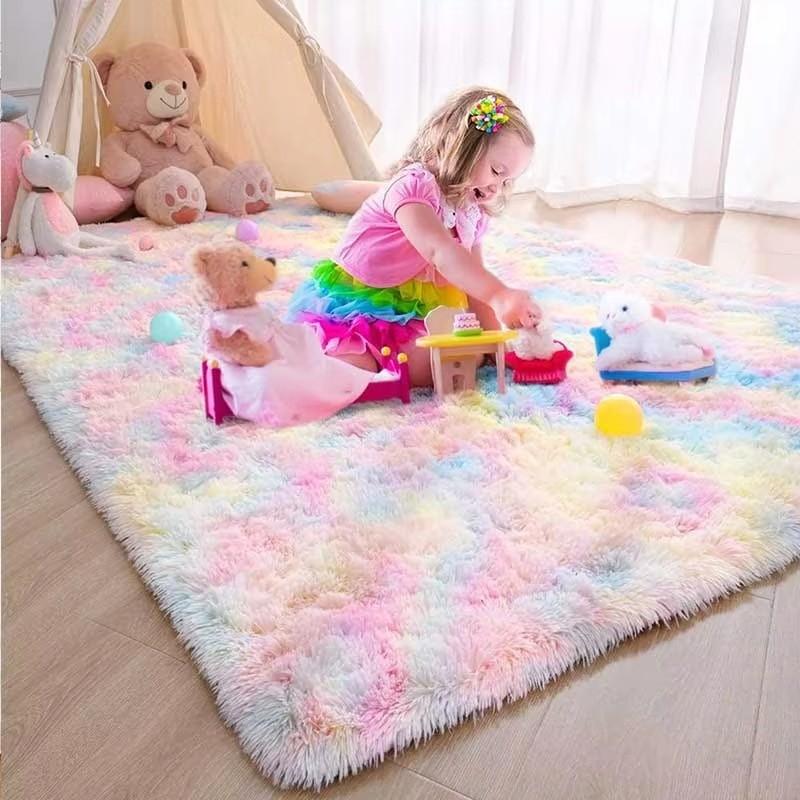 Huitich A - Express Kids Rainbow Carpet Soft Plush Rug - Mumzar