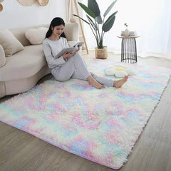 Huitich A - Express Kids Rainbow Carpet Soft Plush Rug - Mumzar