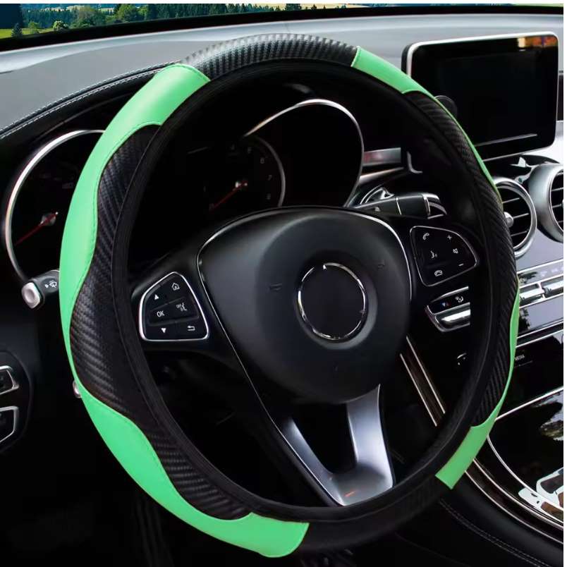Huitich A - Express Leather Carbon Fiber Steering Wheel Cover - Mumzar