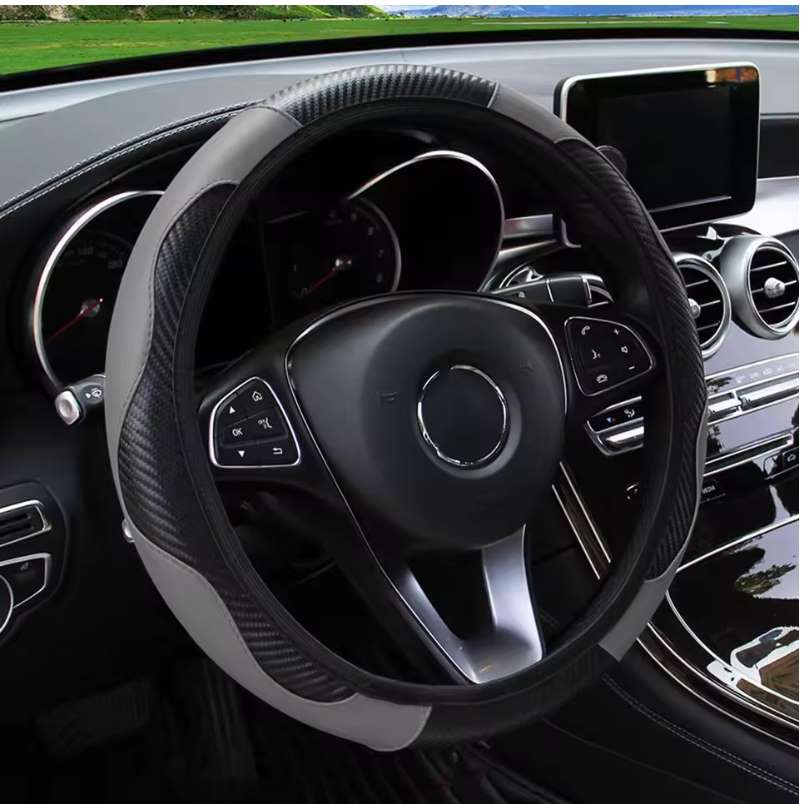 Huitich A - Express Leather Carbon Fiber Steering Wheel Cover - Mumzar