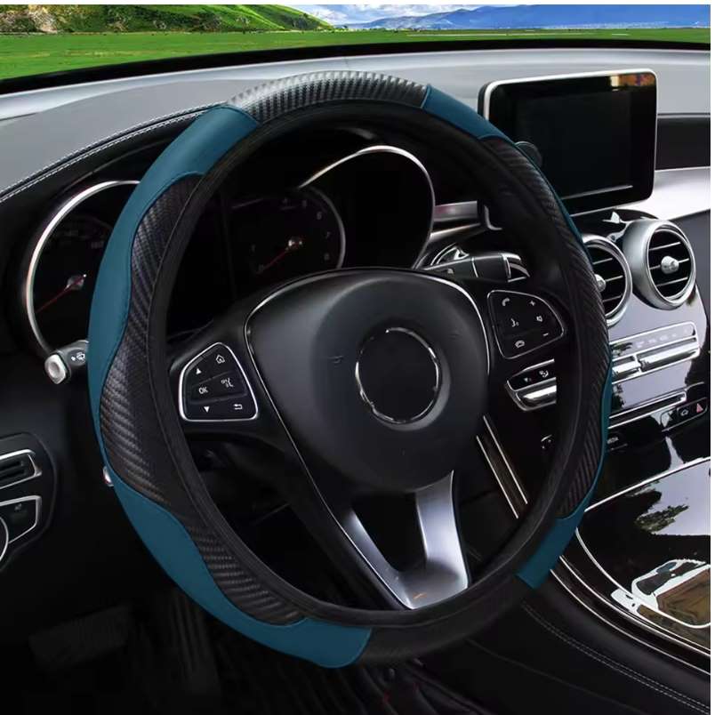 Huitich A - Express Leather Carbon Fiber Steering Wheel Cover - Mumzar