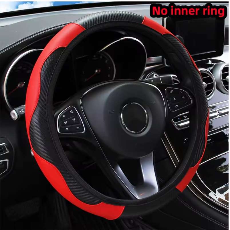 Huitich A - Express Leather Carbon Fiber Steering Wheel Cover - Mumzar