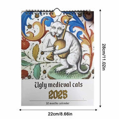 Huitich A - Express Medieval Cat Calendar 2025 Ugly Cats - Mumzar