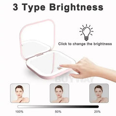 Huitich A - Express Mini Folding Vanity Mirror with Lights - Mumzar