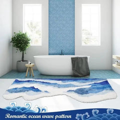 Huitich A - Express Ocean Wave Bathroom Rug VIKAMA Upgraded Material - Mumzar