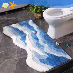 Huitich A - Express Ocean Wave Bathroom Rug VIKAMA Upgraded Material - Mumzar