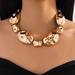 Huitich A - Express Oval Metal Bracelet and Necklace Combo - Mumzar