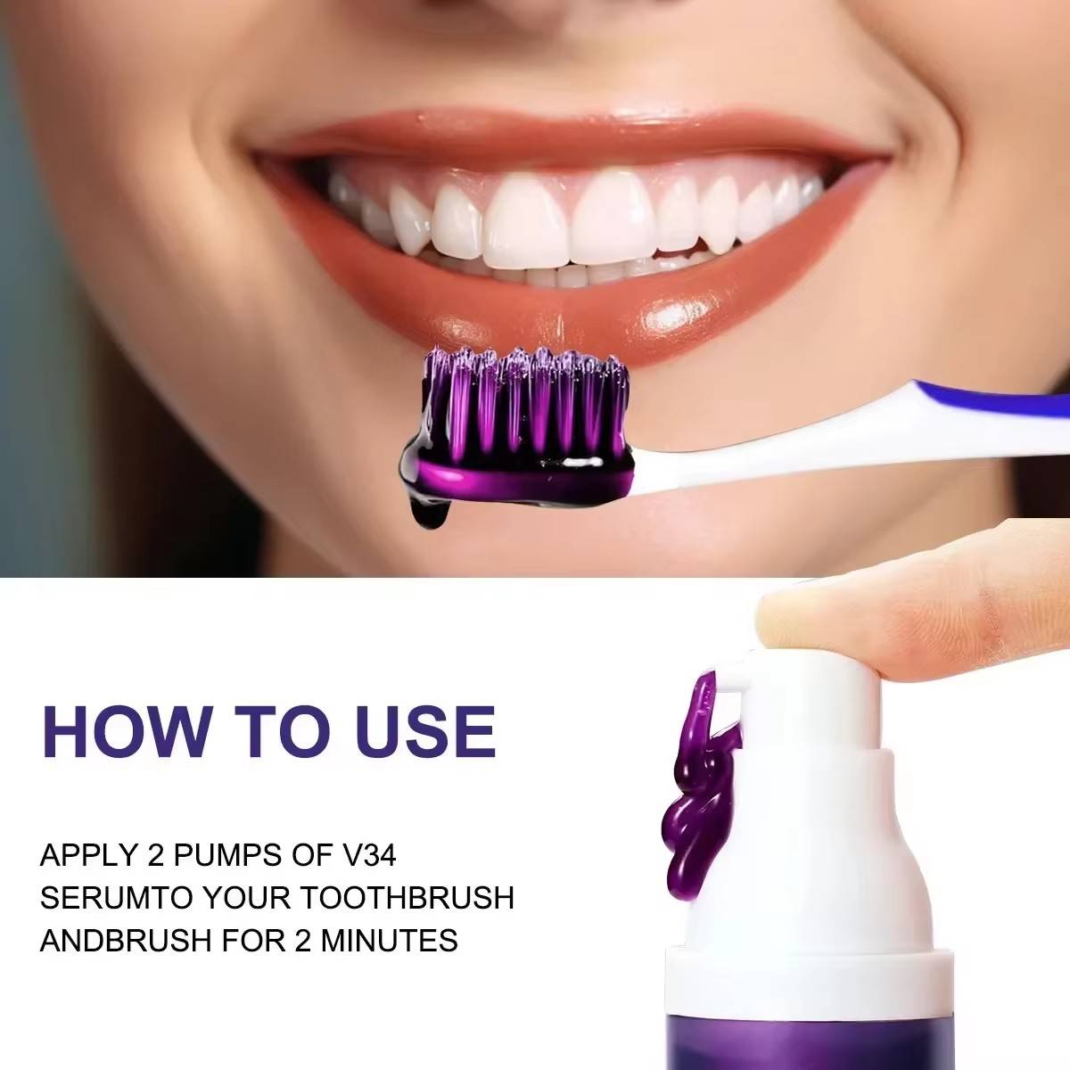 Huitich A - Express Purple Teeth Whitening Toothpaste V34 - Mumzar