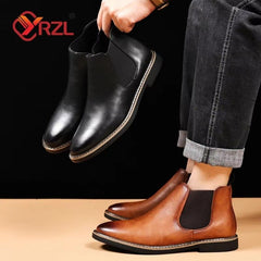 Huitich A - Express Retro Ankle Boots for Men PU Leather - Mumzar