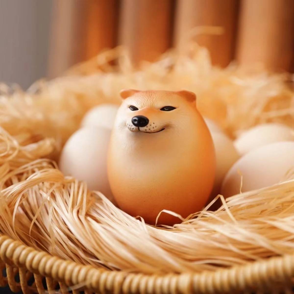 Huitich A - Express Shiba Inu Desk Decor Egg Shape PVC - Mumzar