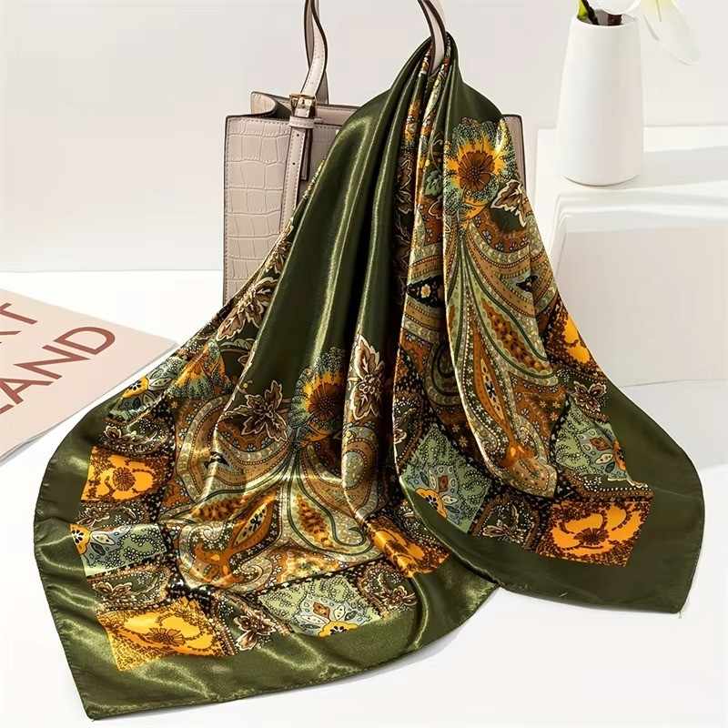 Huitich A - Express Silk Satin Square Scarf for Women Paisley - Mumzar