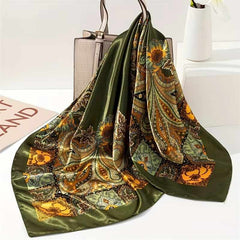 Huitich A - Express Silk Satin Square Scarf for Women Paisley - Mumzar