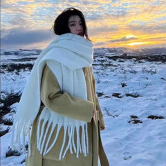Huitich A - Express Soft Mohair Tassel Wrap Winter Scarf - Mumzar
