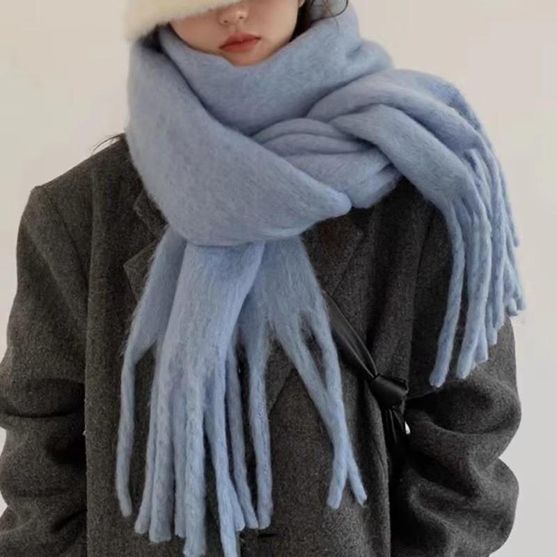 Huitich A - Express Soft Mohair Tassel Wrap Winter Scarf - Mumzar