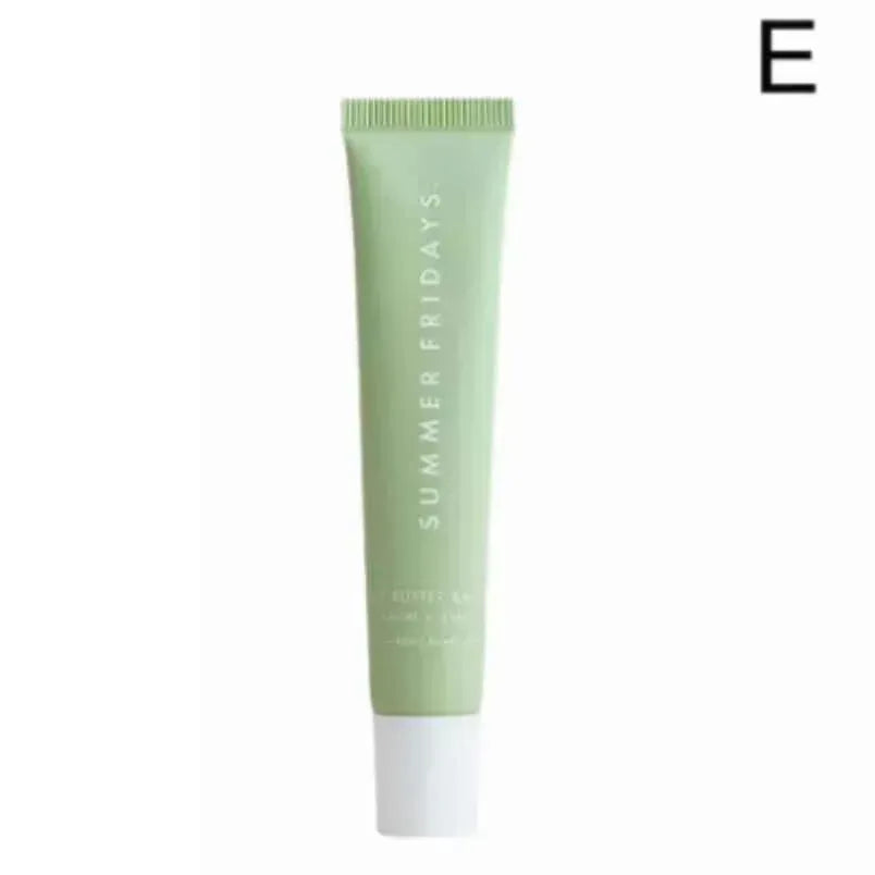 Mint green lip balm tube with green cap and white base