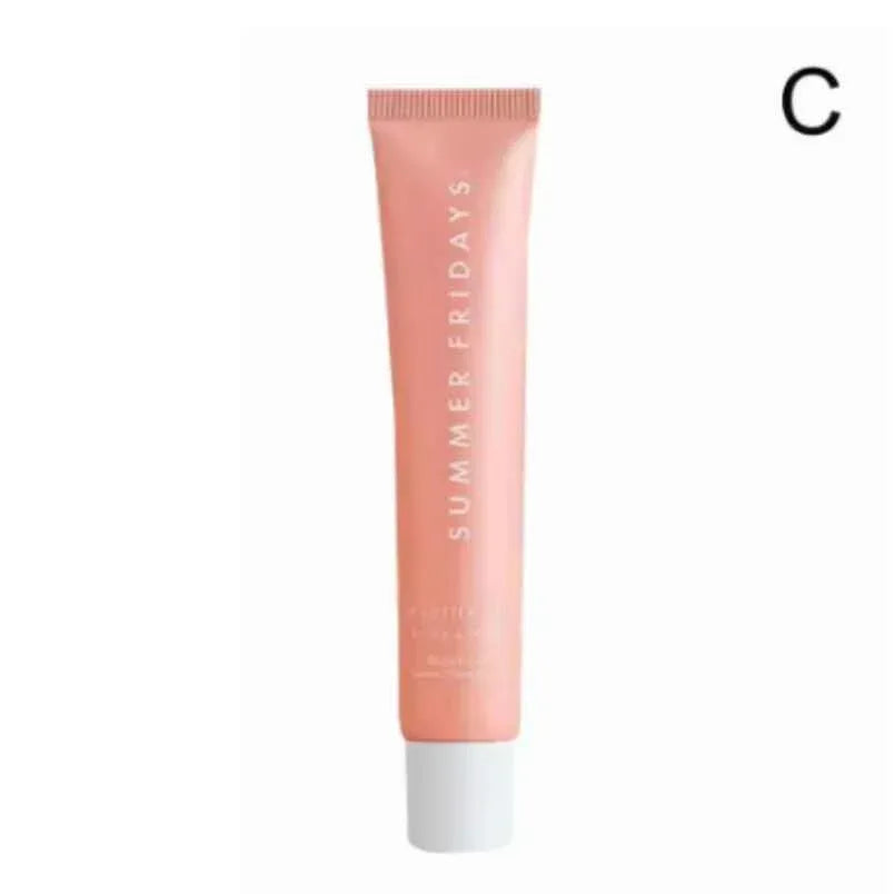 Peach lip balm tube with peach cap and white base