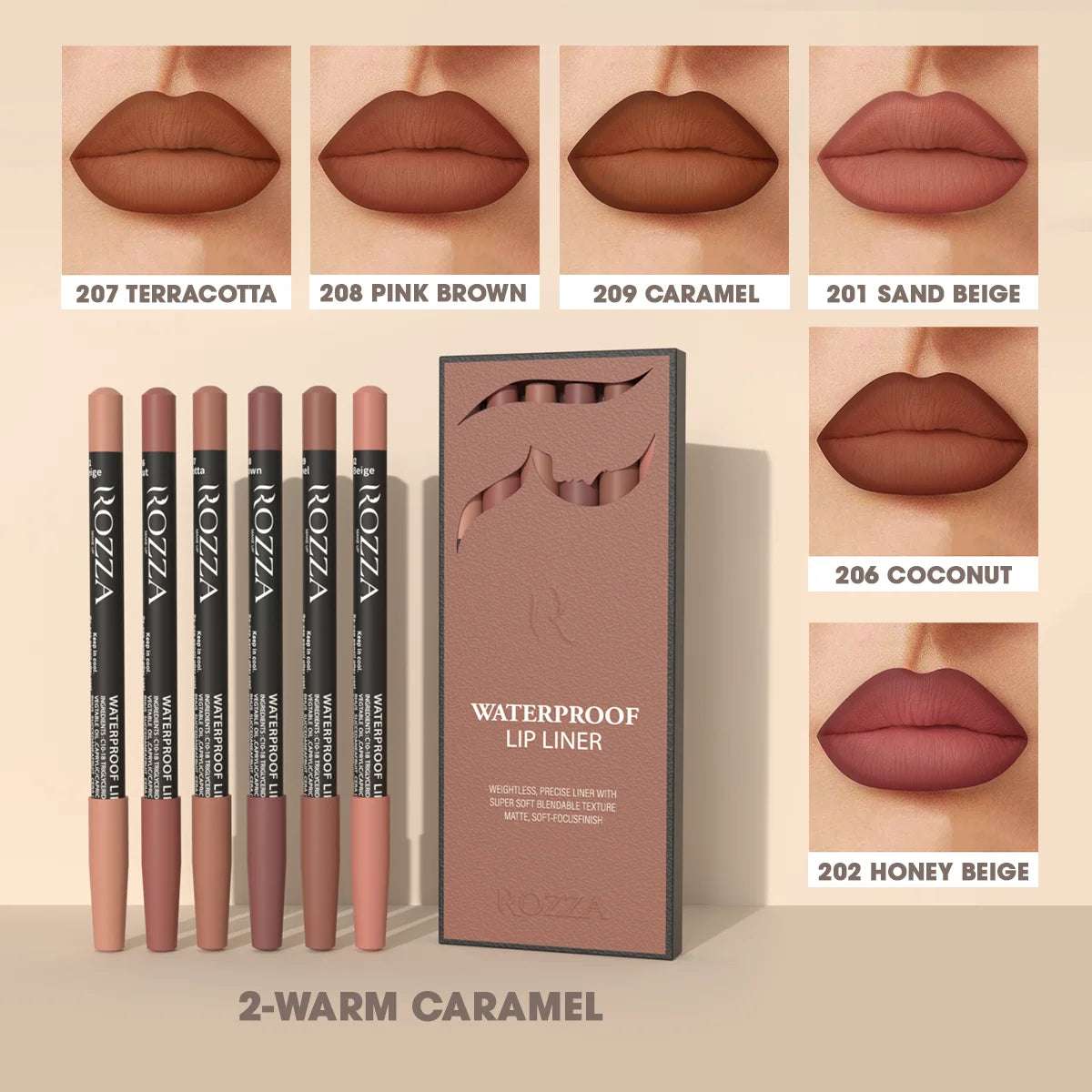 Huitich A - Express Waterproof Lip Liner Set 6 Colors - Mumzar