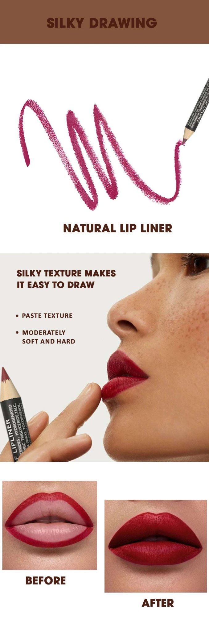 Huitich A - Express Waterproof Lip Liner Set 6 Colors - Mumzar