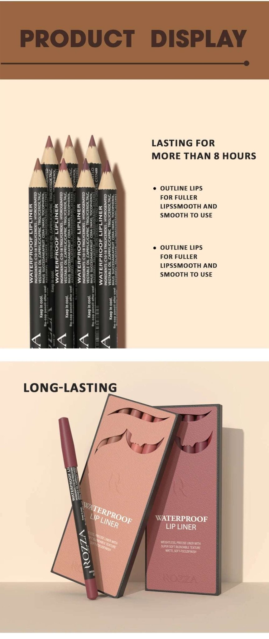 Huitich A - Express Waterproof Lip Liner Set 6 Colors - Mumzar