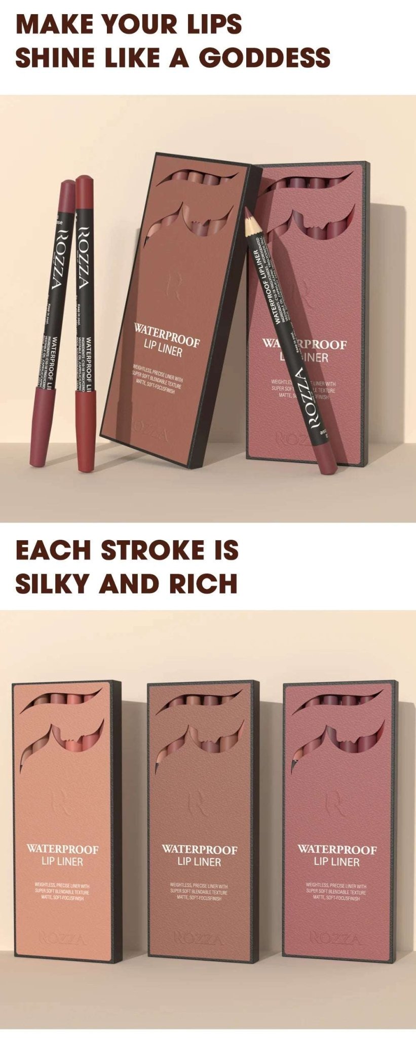 Huitich A - Express Waterproof Lip Liner Set 6 Colors - Mumzar