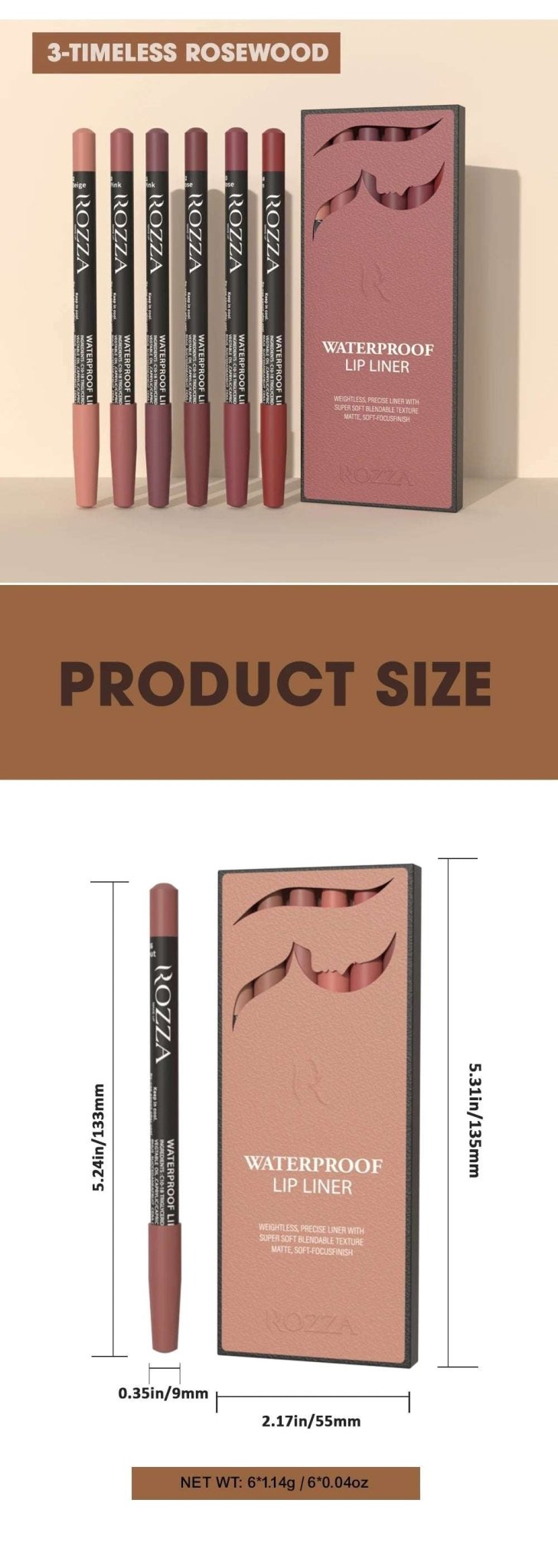 Huitich A - Express Waterproof Lip Liner Set 6 Colors - Mumzar